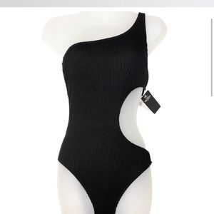 Hollister Swim Black One Piece with cutouts